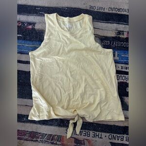 Hollister Pastel Yellow Sleeveless Tie-Front Top XS